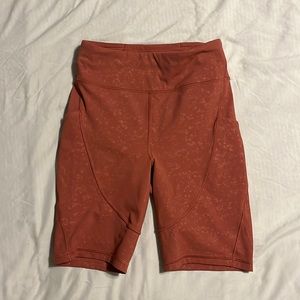 Rust Orange Lululemon Biker Shorts - Size 4